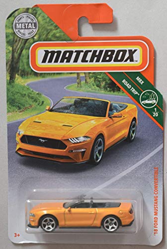 Matchbox 2019 MBX Road Trip '18 Ford Mustang Cabrio 4/100, Orange von Matchbox