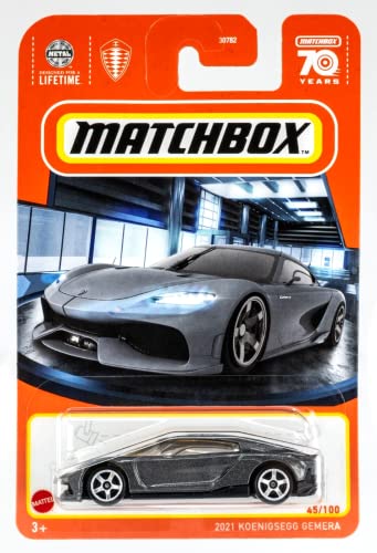 Matchbox 2021 Koenigsegg Gemera 45/100 (Grau) Druckguss-Auto im Maßstab 1:64 von Matchbox