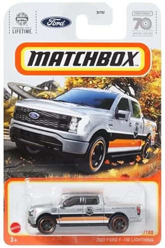 Matchbox 2022 Ford F-150 Lightning, 70 Jahre Special Edition 20/100 - LKW, Maßstab 1:64, für Kinder ab 3 Jahren, unisex Matchbox 2022 Ford F-150 Lightning, 70 Jahre Special Edition 20/100 - LKW, Maßstab 1:64, für Kinder ab 3 Jahren, unisex von Matchbox