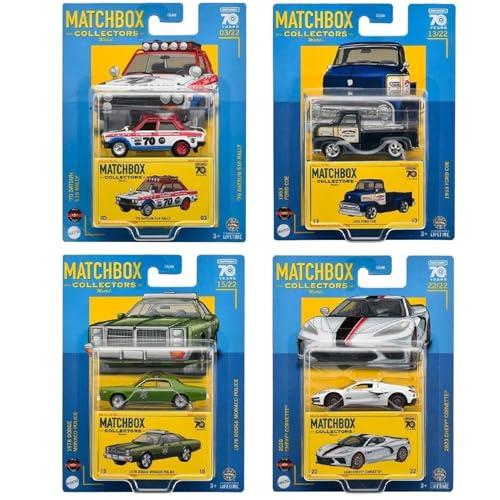 Matchbox 2023 Collectors Series 4er Set Diecast Vehicles from Wave T GBJ48-965T Release Bundle von Matchbox