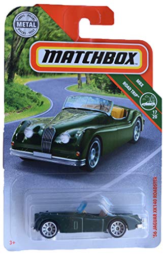 Matchbox Jaguar XK140 Roadster 1956, Grün, Maßstab 1:64, Sammlerstück, Auto, Kind, Unisex, Klassische Autos von Matchbox