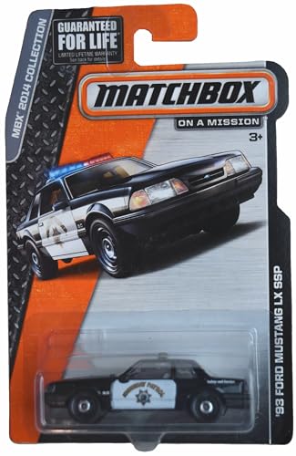 Matchbox '93 Ford Mustang LX SSP, Kollektion 2014 [Schwarz/Weiß] Highway Patrol von Matchbox