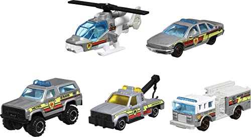 Matchbox Autos, 5er Pack Spielzeugautos, LKWs und Flugzeuge im Maßstab 1:64, Sammelbare 70-jährige Jubiläumspackung von Matchbox