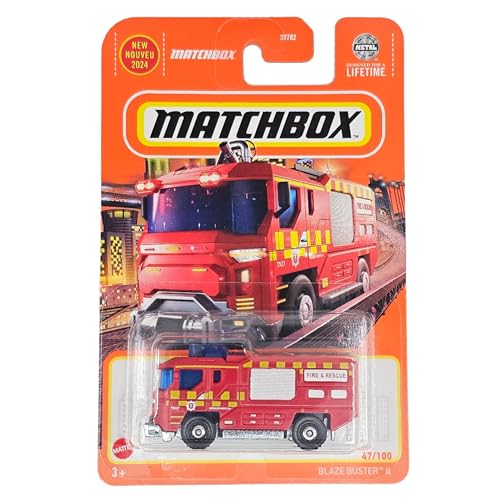 Matchbox Blaze Buster II Red Fire Engine 47/100 Druckguss Maßstab 1:64 von Matchbox