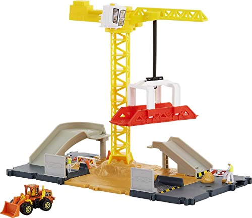 Matchbox HDL33 - Baustellen Spielset, beweglicher Kran, durch Fahrzeuge aktivierte Funktionen, enthält 1 Matchbox Spielzeug-Bulldozer, Spielzeug für Kinder ab 3 Jahren von Mattel