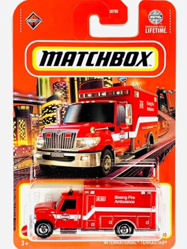 Matchbox International Terrastar Boeing Fire Ambulance 71/100 Druckguss-Fahrzeug im Maßstab 1:64 von Matchbox