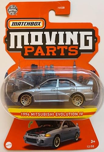 Matchbox Moving Parts 1994 Mitsu-bishi Evolution IV 12/50 (Silber) von Matchbox