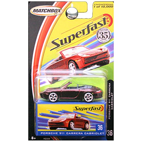 Matchbox Porsche Carrera 911 Cabriolet 35th Anniversary 2004 Superfast Series 1:64 Scale Collectible DieCast Metal Toy Car Model #36 Limited Edition 1 of 10.000 von Matchbox