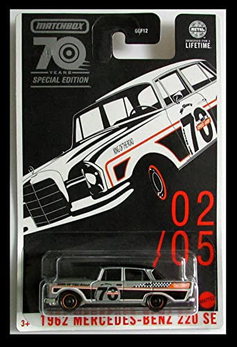 Matchbox Silber 1962 Mercedes-Benz 220 SE 70 Jahre Special Edition 02/05 2023 von Matchbox