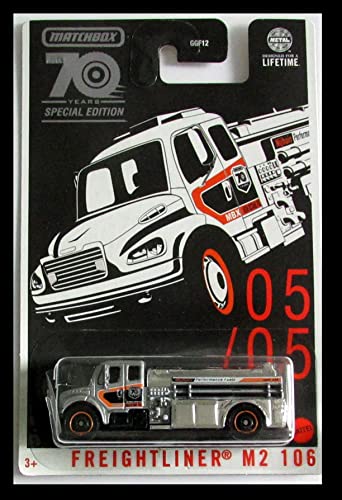 Matchbox Silver Freightliner M2 106 Feuerwehrauto 70 Jahre Sonderedition 05/05 2023 von Matchbox