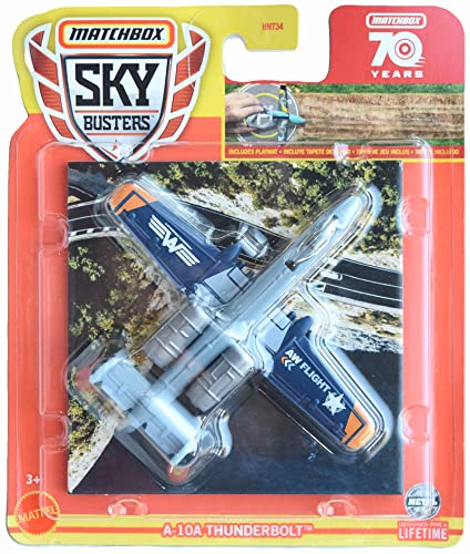 Matchbox - Flugzeug, Militär, 3+, Unisex, Kunststoff und Metall, 1 stück, 1:64, A 10A, Pull-Back, 1952, Thailand von Matchbox