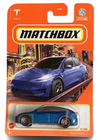 Matchbox Tesla Model Y Druckguss-Auto, Maßstab 1:64, Blau, 3/100 von Matchbox