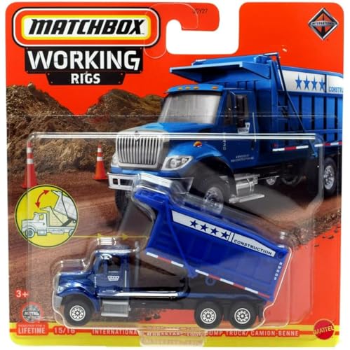 Matchbox Working Rigs International Workstar 7500 Muldenkipper, blau, Maßstab 1:64 von Matchbox