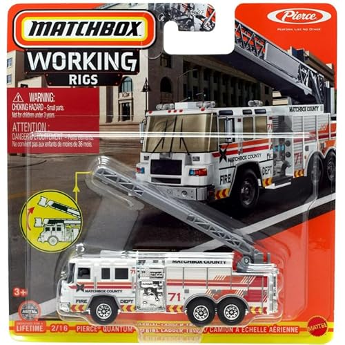 Matchbox Working Rigs Pierce Quantum Aerial Ladder Truck, 2/16 von Matchbox