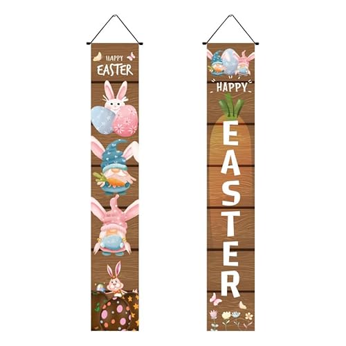 Mateju 1 Paar Ostern Couplets, Haustürdekoration Ostertürbanner Flaggen, Kaninchen Tür Hänge Banner Ostern Hängende Haustür Couplet - Ostern Party Ornament (30 * 180cm,C) von Mateju