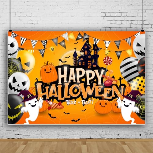 Mateju Party Dekoration Halloween Drucken Fotoleinwand Hintergrund, Vinyl Geburtstag Fotohintergrund Tuch, Poster Foto Stand Hintergrund, Geburtstagsdeko (150x100 cm,Ballon) von Mateju