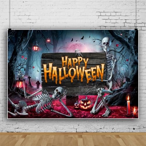 Mateju Party Dekoration Halloween Drucken Fotoleinwand Hintergrund, Vinyl Geburtstag Fotohintergrund Tuch, Poster Foto Stand Hintergrund, Geburtstagsdeko (150x100 cm,Rot) von Mateju