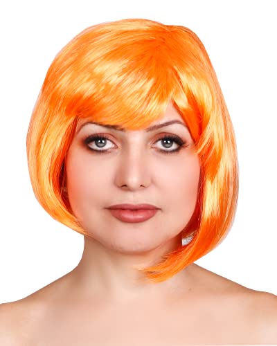 Matissa KURZES BOB-PERÜCKE FÜR FRAUEN-FANTASTISCHES KLEID COSPLAY-PERÜCKE POP-PARTY-KOSTÜM (Orange) von Matissa