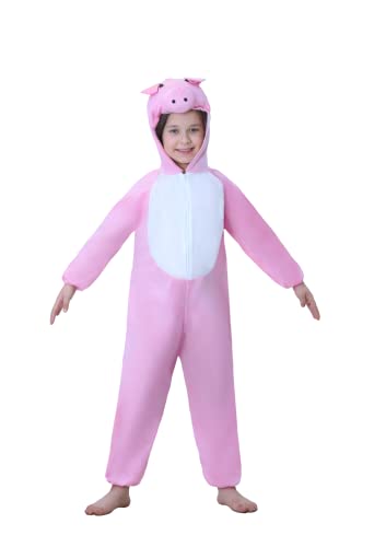 Matissa Tierkostüme für Kinder, Jungen, Mädchen, Pyjama, Kostüm, Cosplay, Kinder, Schwein, Größe L (für Kinder von 105–120 cm groß) von Matissa