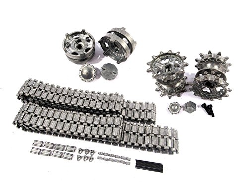 Mato Metal Tracks Sets Ritzel mit Metallkappen Umlenkräder mit Lagern für Heng Long 3938 Russian T 90 1 16 Panzer von Mato Toys