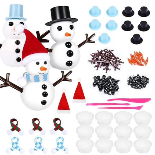 Matogle 12PCS Knete Schneemann Knete Play Doh Weihnachten DIY Weihnachten Kinderknete Modelliermasse Lufttrocknend Magischer Knete für Kinder Jungen und Mädchen von Matogle