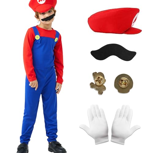 Matreeglam Cosplay Kostüm Herren, Faschingskostüme Kinder Erwachsene, Herren Kostüm Karneval Cosplay Outfit für Halloween Karneval Faschingskostüme (rot(Kinder), S) von Matreeglam