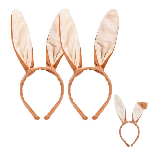 Matreeglam Osterhasenohren-Haarband-Set für Erwachsene und Kinder, faltbares Hasenohren-Haarband, Plüsch-Hasen-Haarschmuck für Frauen und Mädchen, Ostern, Karneval, Cosplay (Stil 3) von Matreeglam