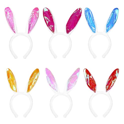 Matreeglam Ostern Hasenohren Haarreif für Erwachsene Kinder, 6 Stück Bunny Ears Ostern Haarreif Bunny Kostüm, Cosplay Hasen Kostüm für Karneval Kostüm Zubehör (Stil 3) von Matreeglam