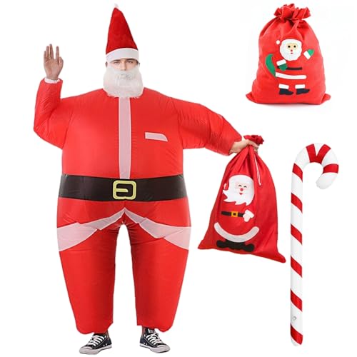 Matreeglam Weihnachts Kostüm Erwachsene, Weihnachtsmann Weihnachtsbaum Kostüm, Weihnachtsmannkostüm, Lustige Weihnachtskleidung für Weihnachten Cosplay Geburtstag Party (150-195cm) von Matreeglam