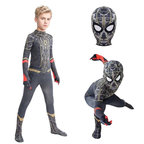 Super Kostüm Kinder, Super Cosplay Kostüme mit Silikon Maske Super Bodysuit für Jungen, 3D Anime Anzug Jumpsuit für Halloween Karneval Cosplay (Stil 7, 110) von Matreeglam