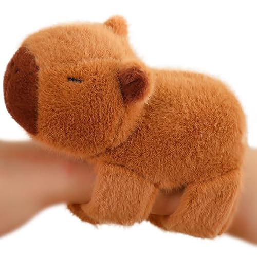 Capybara Plüschtier Capybara Schnapparmband Kinder Capybara Kuscheltier Capybara Tier Slap Armbänder Dunkelbrauner Kurzer Samt Capybara Plüsch Slap Bands Spielzeug, Tolles Geschenk für Kinder Kleine von Matsizen