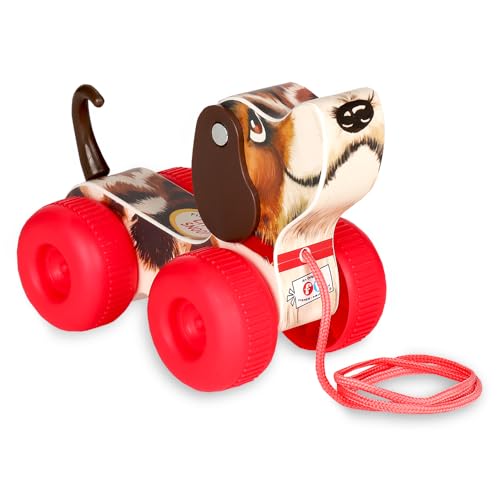 Fisher Price Classics Little Snoopy Hundespielzeug zum Nachziehen mit interaktiven Funktionen, Spielzeughund für Kinder, Fisher Price Spielzeuge, Tierspielzeug Geschenk für Kinder ab 1 Jahr von Basic Fun