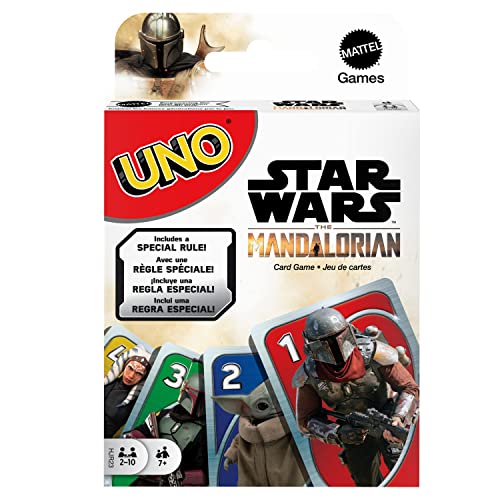 Mattel Games HJR23 - UNO Star Wars The Mandalorian Edition, Kartenspiel, Geschenk für Fans, Erwachsene oder Familien Spielabend, deutsche Version, ab 7 Jahren von Mattel Games