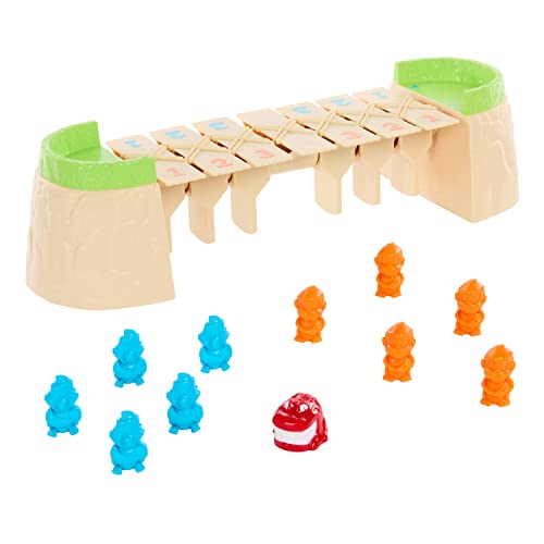 Mattel Kalle Krokofalle - Alligator-Spiel mit bunten Spielfiguren in Form von Affen und Papageien, gefährliche Brücke, für Kinder ab 5 Jahren, HRC09 von Mattel Games