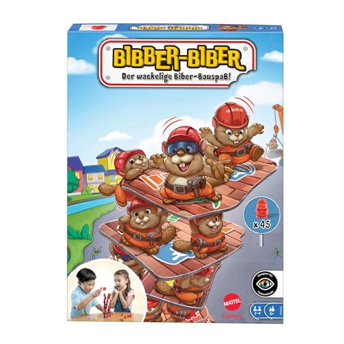 Biber-Bauspaß für Spieleabende mit Familie und Freunden, Reisen und Camping, HPW60 von Mattel Games