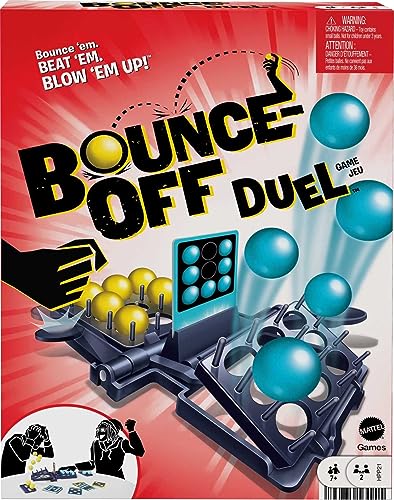 Mattel Games Bounce-Off Duel 2-Spieler-Spiel für Kinder, Jugendliche, Familien & Erwachsene, Slam The Paddles & Balls Pop Out mit Herausforderungskarten von Mattel Games