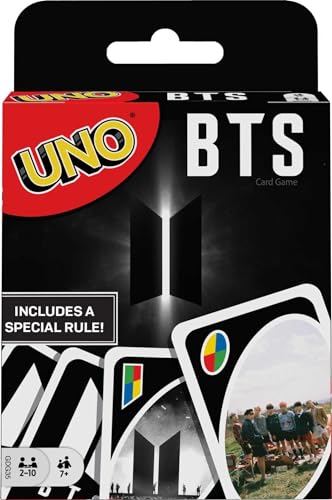 Mattel Games GDG35 - UNO BTS Kartenspiel für 2 bis 10 Spieler, Kartenspiele ab 7 Jahren, K Pop Merch Bunt von Mattel