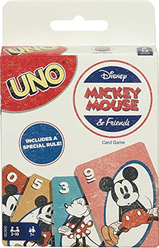 Mattel Games GGC32 - UNO Disney Micky Maus & Seine Freunde Kartenspiel, geeignet für 2 - 10 Spieler, Kartenspiele und Kinderspiele ab 7 Jahren von Mattel Games