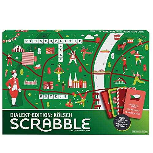 Mattel Games GGN23 - Scrabble Dialekt-Edition Köln, Brettspiel, Gesellschaftsspiel, Familienspiel, ab 16 Jahren von Mattel Games