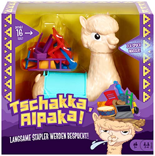 Mattel Games GMV81 - Tschakka, Alpaka!, lustiges Spiel für Kinder mit spuckendem Alpaka, tolles Geschenk für Kinder ab 5 Jahren von Mattel Games