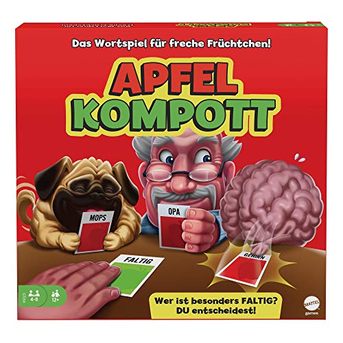 Mattel Games GTJ54 - Apfelkompott Kartenspiel, verrücktes Partyspiel ab 12 Jahren, 4-10 Spieler von Mattel Games