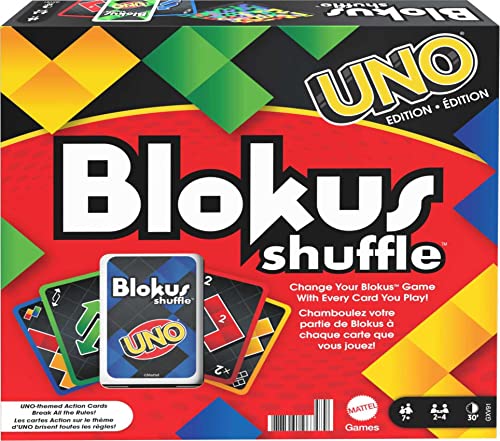 Mattel Games GXV91 - Blokus Shuffle: UNO Edition, Brettspiel ab 7 Jahren von Mattel Games