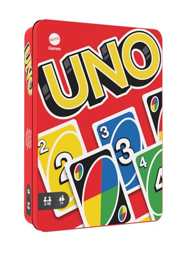 Mattel Games UNO-Kartenspiel, mit 112 Karten in hochwertiger Metallbox, exklusive Sammlerdose, Gesellschaftsspiel, Perfekt als Geschenk, Spielzeug ab 7 Jahren, HGB63 von Mattel Games