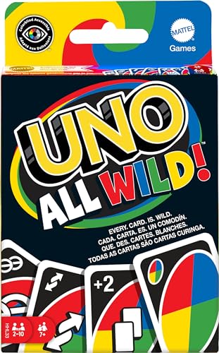 Mattel Games HHL33 - UNO All Wild Kartenspiel mit 112 Karten, Reisespiel, Kinderspiel, Familienspiel und Gesellschaftsspiel, ab 7 Jahren von Mattel Games