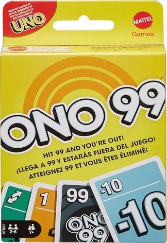 Mattel Games HHL37 - ONO 99 Kartenspiel für Kinder & Familien, 2 bis 6 Spieler, Zahlen addieren, Geschenk für 7 Jahre und älter von Mattel Games