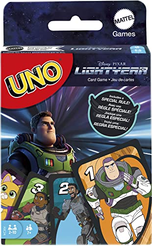 Mattel Games HJC24 - UNO Disney und Pixar Lightyear Kartenspiel mit Filmthema und Sonderregel, Geschenk für Kinder, Erwachsene und Familienspielabende, ab 7 Jahren von Mattel Games