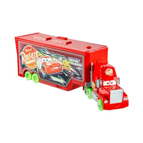 Mattel Disney und Pixar Cars“, leuchtende Rennautos, Tuning Mack Spielset, 2-in-1 im Dunkeln leuchtender Spielzeugtruck und Tuning-Station mit Starter, Lift und mehr, HPX76 Mattel Disney und Pixar Cars“, leuchtende Rennautos, Tuning Mack Spielset, 2-in-1 im Dunkeln leuchtender Spielzeugtruck und Tuning-Station mit Starter, Lift und mehr, HPX76 von Mattel