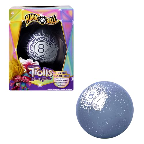 Mattel Games ​Magic 8 Ball DreamWorks Trolls Band Together Neuheit Spiel, Funkelndes Wahrsager-Spielzeug für Familie & Spieleabende von Mattel Games