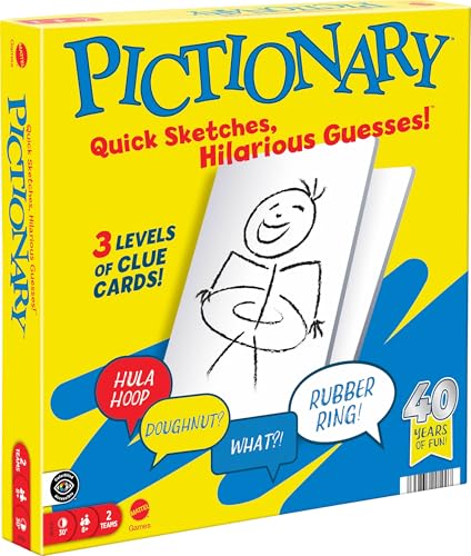 Mattel Games Pictionary JDX96 Familien-Brettspiel für Kinder, Erwachsene und Spieleabend für 2 Teams mit löschbaren Markern, Brettern und Sanduhr Mattel Games Pictionary JDX96 Familien-Brettspiel für Kinder, Erwachsene und Spieleabend für 2 Teams mit löschbaren Markern, Brettern und Sanduhr von Mattel Games