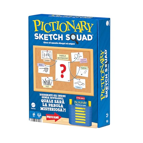 Mattel Games - Pictionary Sketch Squad und Kooperatives Zeichnen, mit Kreidetafeln, Markern und Hinweishaltern, 2-6 Spielern, Spielzeug für Jugendliche und Erwachsene, 13+ Jahre, HXH41 von Mattel Games